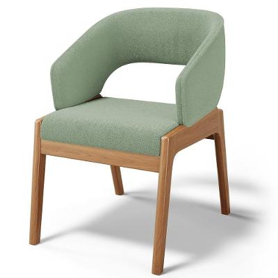 Cadeira De Jantar E Estar Living Estofada Lince L02 Bouclê Oliva - Lyam Decor