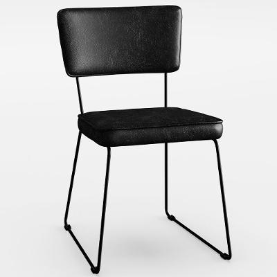 Cadeira Estofada Para Sala De Jantar Base Em Aço Preto