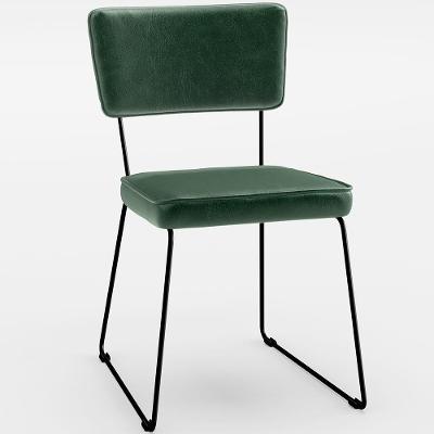 Cadeira Estofada Base Aço Facto Verde Musgo