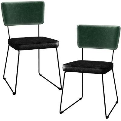 Kit 02 Cadeiras L02 Facto Verde Musgo Couríssimo Preto