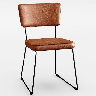 Cadeira Estofada De Jantar Base Em Aço Allana L02 Camel
