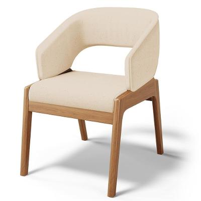 Cadeira De Jantar E Estar Living Estofada Lince L02 Linho Bege Escuro - Lyam Decor