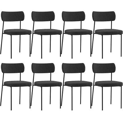 Kit 08 Cadeiras Estofada Para Sala De Jantar F01 Chumbo
