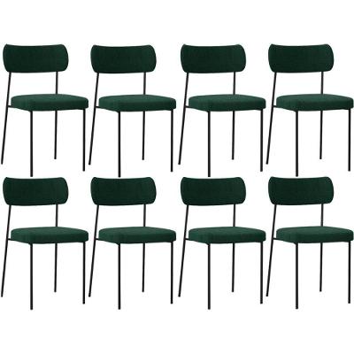 Kit 08 Cadeiras Estofadas Para Sala De Jantar Bouclê Verde
