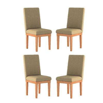 KitCadeiras Estofadas Reforçadas Para Mesa De Jantar Cor:capuccino