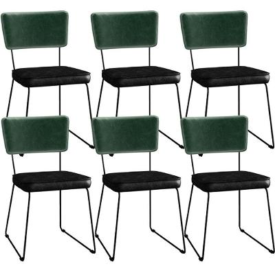 Kit 06 Cadeiras L02 Facto Verde Musgo Couríssimo Preto