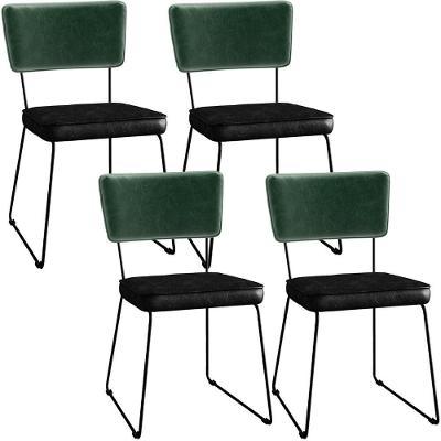 Kit 04 Cadeiras L02 Facto Verde Musgo Couríssimo Preto