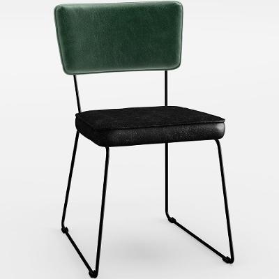 Cadeira Estofada Sala Jantar Facto Verde Musgo Preto