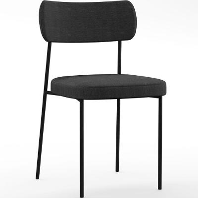 Cadeira Estofada Para Sala De Jantar F01 Linho Chumbo