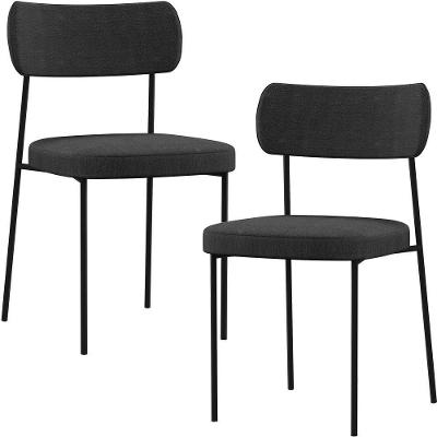 Kit 02 Cadeiras Estofada Para Sala De Jantar F01 Chumbo