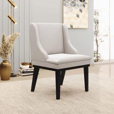 Cadeira Decorativa Sala De Jantar Base Fixa De Madeira Firenze Veludo Cinza/preto G19 - Gran Belo