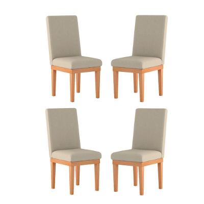 KitCadeiras Estofadas Reforçadas Para Mesa De Jantar Cor:bege