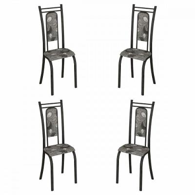 Conjunto Com 4 Cadeiras Paris Martelado Grafite Teixeira Grafite
