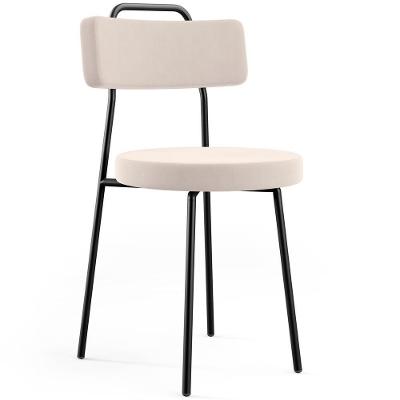 Cadeira Decorativa Estofada Para Sala De Jantar Barcelona L02 Suede Bege
