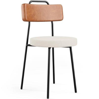 Cadeira Decorativa Estofada Para Sala De Jantar Barcelona L02 Couríssimo Camel Linho Cru