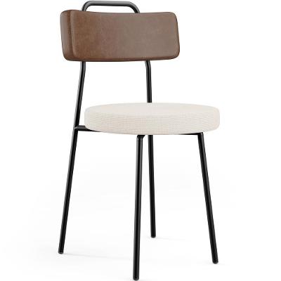Cadeira Decorativa Estofada Para Sala De Jantar Barcelona L02 Couríssimo Marrom Linho Cru