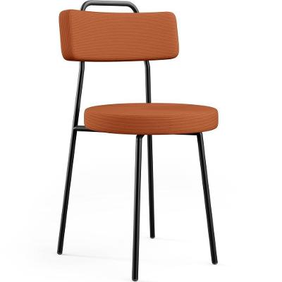 Cadeira Decorativa Estofada Para Sala De Jantar Barcelona L02 Tecido Terracota