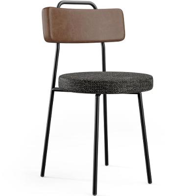 Cadeira Decorativa Estofada Para Sala De Jantar Barcelona L02 Couríssimo Marrom Linho Chumbo