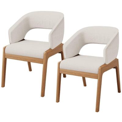Kit 02 Cadeiras De Jantar E Estar Living Estofada Lince L02 Linho Cru