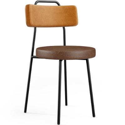 Cadeira Decorativa Estofada Para Sala Jantar Barcelona L02 Couríssimo Whisky Marrom