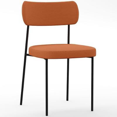 Cadeira Decorativa Estofada Para Sala De Jantar Melina L02 Tecido Terracota
