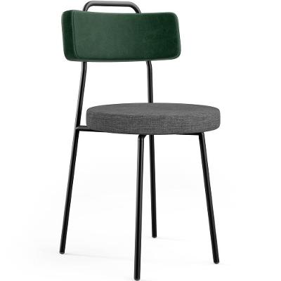 Cadeira Decorativa Estofada Sala Jantar Barcelona L02 Facto Verde Musgo Linho Cinza Escuro
