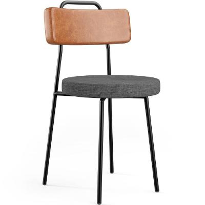 Cadeira Decorativa Estofada Sala De Jantar Barcelona L02 Couríssimo Camel Linho Cinza Escuro
