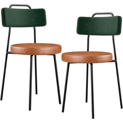 Kit 02 Cadeiras Estofada Para Sala Jantar Barcelona L02 Facto Verde Musgo Couríssimo Camel