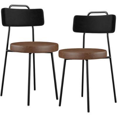 Kit 02 Cadeiras Decorativas Estofada Para Sala Jantar Barcelona L02 Couríssimo Preto Marrom