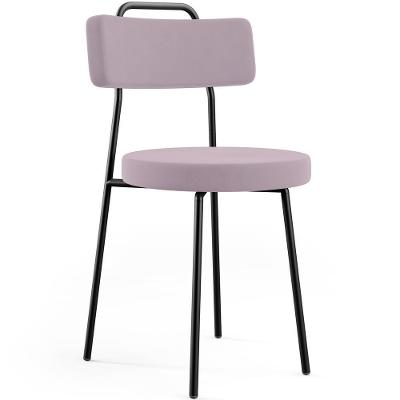 Cadeira Decorativa Estofada Para Sala De Jantar Barcelona L02 Suede Rosê