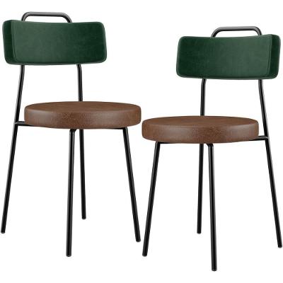 Kit 02 Cadeiras Estofada Para Sala Jantar Barcelona L02 Facto Verde Musgo Couríssimo Marrom