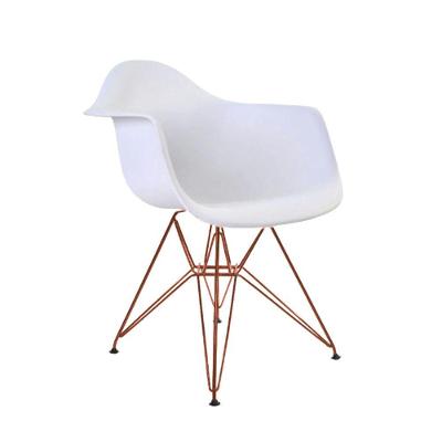Poltrona Eiffel Branca Com Braço Daw Em Ferro Cobre Cor: Preto