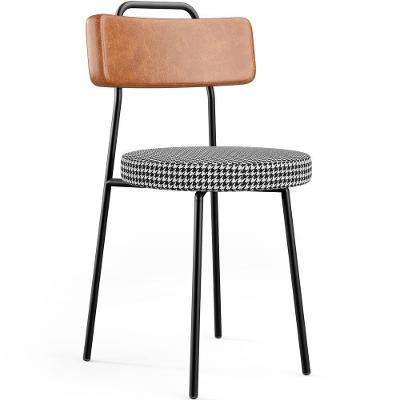 Cadeira Decorativa Estofada Para Sala De Jantar Barcelona L02 Couríssimo Camel Pied Poule