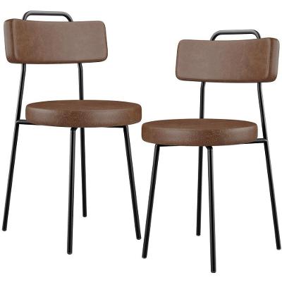 Kit 02 Cadeiras Decorativa Estofada Para Sala De Jantar Barcelona L02 Couríssimo Marrom