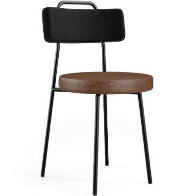 Cadeira Decorativa Estofada Para Sala De Jantar Barcelona L02 Couríssimo Preto Marrom