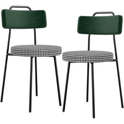 Kit 02 Cadeiras Decorativa Estofada Sala Jantar Barcelona L02 Facto Verde Musgo Pied Poule