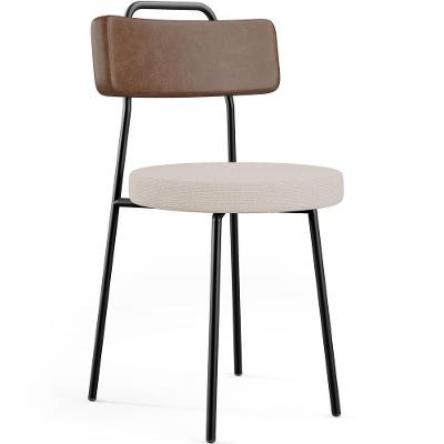Cadeira Decorativa Estofada Para Sala De Jantar Barcelona L02 Couríssimo Marrom Linho Bege