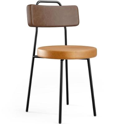 Cadeira Decorativa Estofada Para Sala De Jantar Barcelona L02 Couríssimo Marrom Whisky
