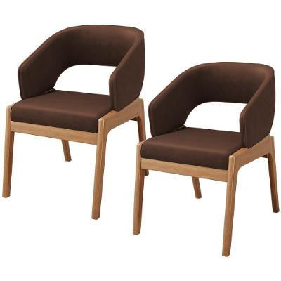 Kit 02 Cadeiras De Jantar E Estar Living Estofada Lince L02 Couríssimo Marrom