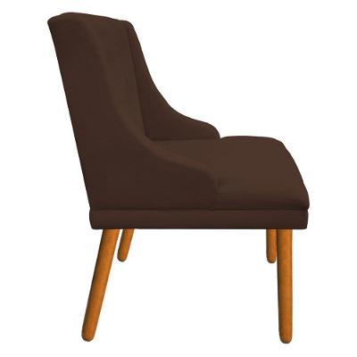Kit 4 Cadeiras de Jantar Suede Marrom Pés Palito