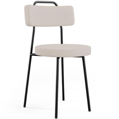 Cadeira Decorativa Estofada Para Sala De Jantar Barcelona L02 Linho Bege