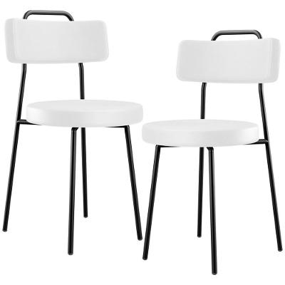 Kit 02 Cadeiras Decorativas Estofada Para Sala De Jantar Barcelona L02 Facto Branco