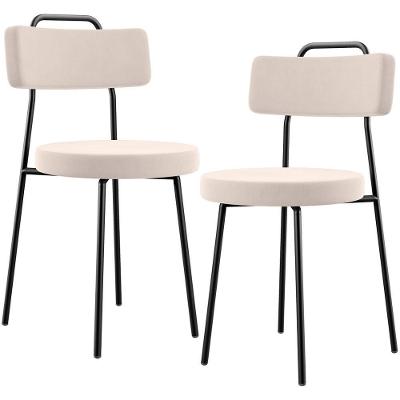 Kit 02 Cadeiras Decorativas Estofada Para Sala De Jantar Barcelona L02 Suede Bege