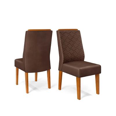 Kit 2 Cadeiras Para Sala De Jantar Lídia D04 Freijó/veludo Moca