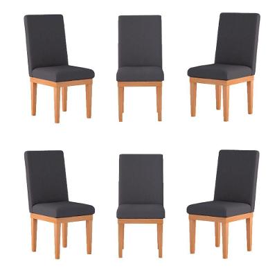 Kit 6 Cadeiras Para Mesa De Jantar Cinza