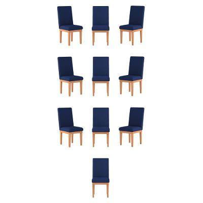 Kit 10 Cadeiras Estofadas Para Mesa azul Marinho