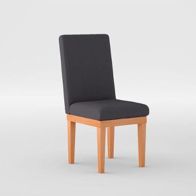 Cadeira De Jantar Reforçada Estofada Cinza