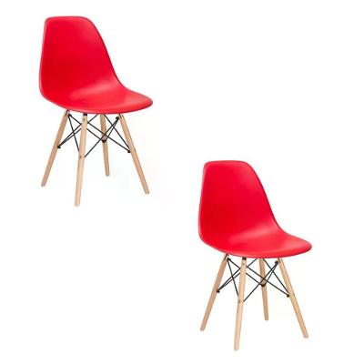 Kit 02 Cadeira Charles Eames Eiffel - Vermelho Vermelho