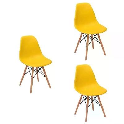 Kit 03 Cadeira Charles Eames Eiffel - Amarelo Amarelo
