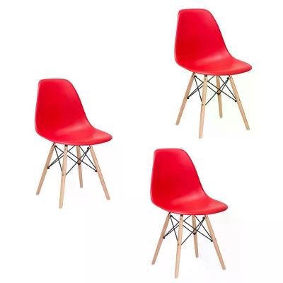 Kit 03 Cadeira Charles Eames Eiffel - Vermelho Vermelho